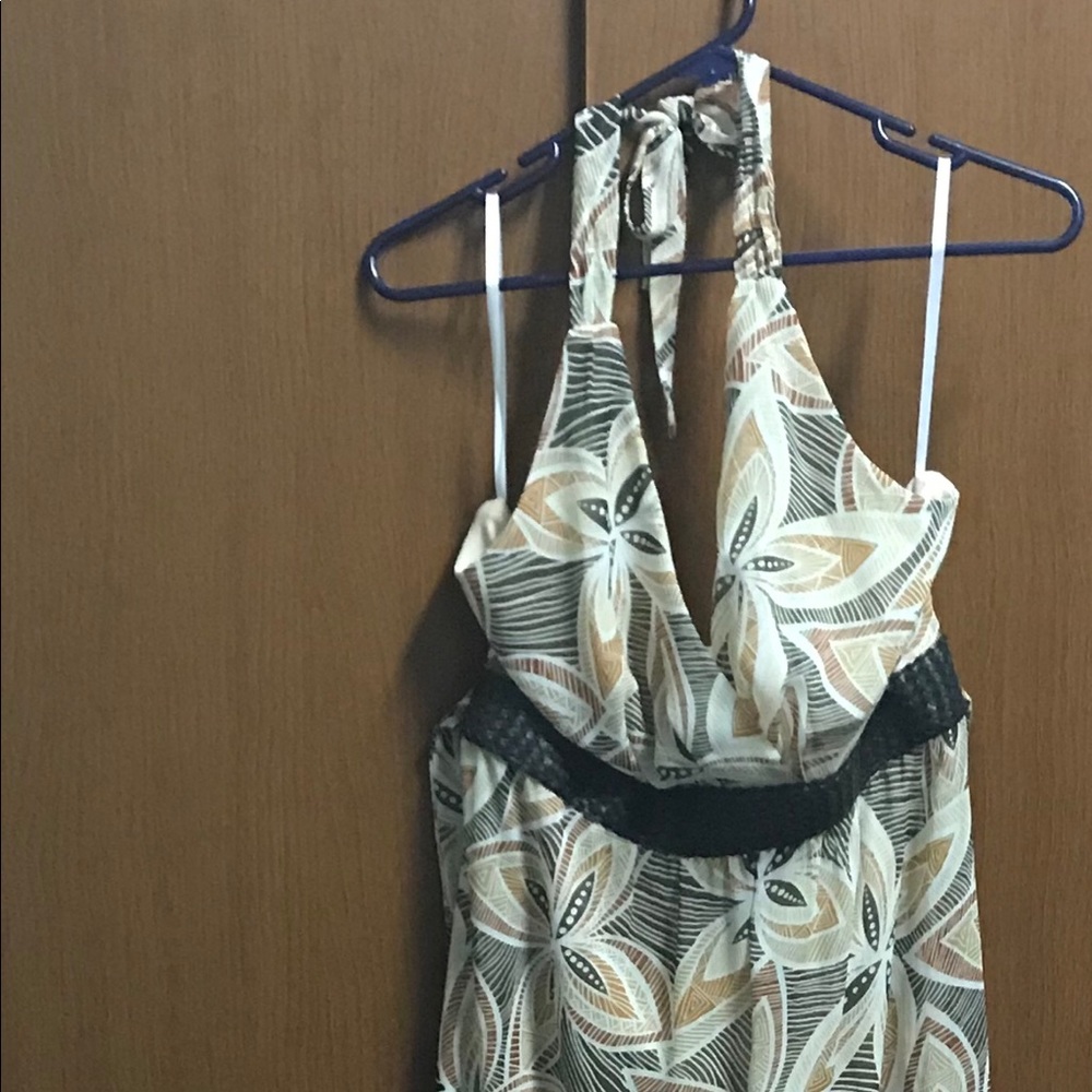 Brown halter maxi dress